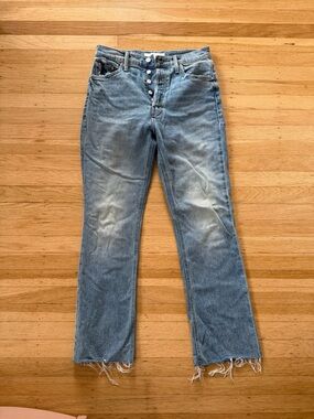 MOTHER Light Blue Straight-Leg Button-Fly Jeans